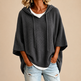 ROUSSEL PARIS | Poncho en maille à capuche et manches trois-quarts