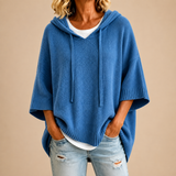 ROUSSEL PARIS | Poncho en maille à capuche et manches trois-quarts