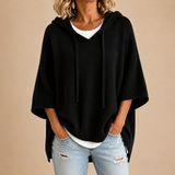 ROUSSEL PARIS | Poncho en maille à capuche et manches trois-quarts
