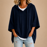 ROUSSEL PARIS | Poncho en maille à capuche et manches trois-quarts
