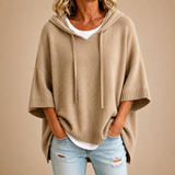 ROUSSEL PARIS | Poncho en maille à capuche et manches trois-quarts