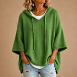 ROUSSEL PARIS | Poncho en maille à capuche et manches trois-quarts