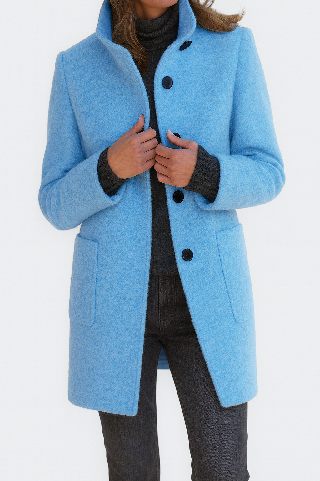 ROUSSEL PARIS | Manteau en Laine à Col Montant