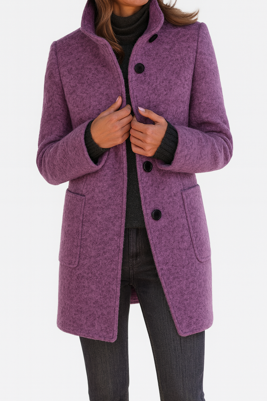 ROUSSEL PARIS | Manteau en Laine à Col Montant