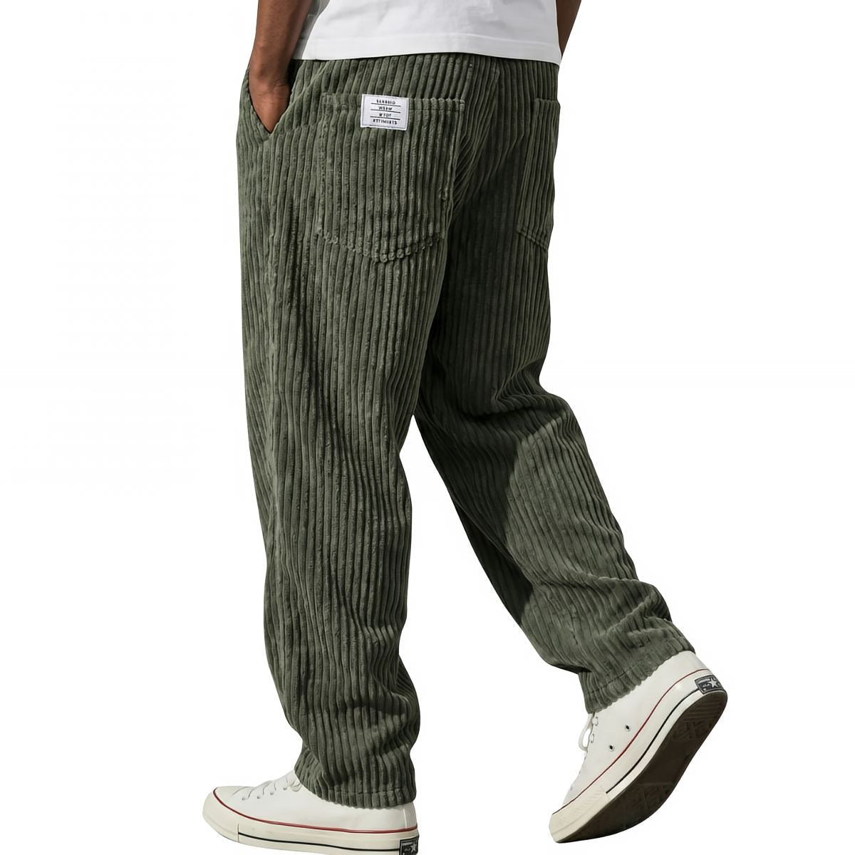 ROUSSEL PARIS | Pantalon en velours côtelé pour homme, taille élastique