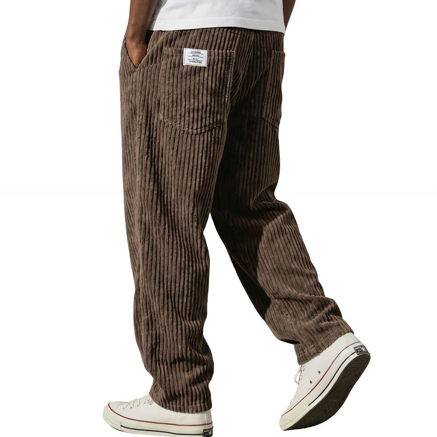 ROUSSEL PARIS | Pantalon en velours côtelé pour homme, taille élastique