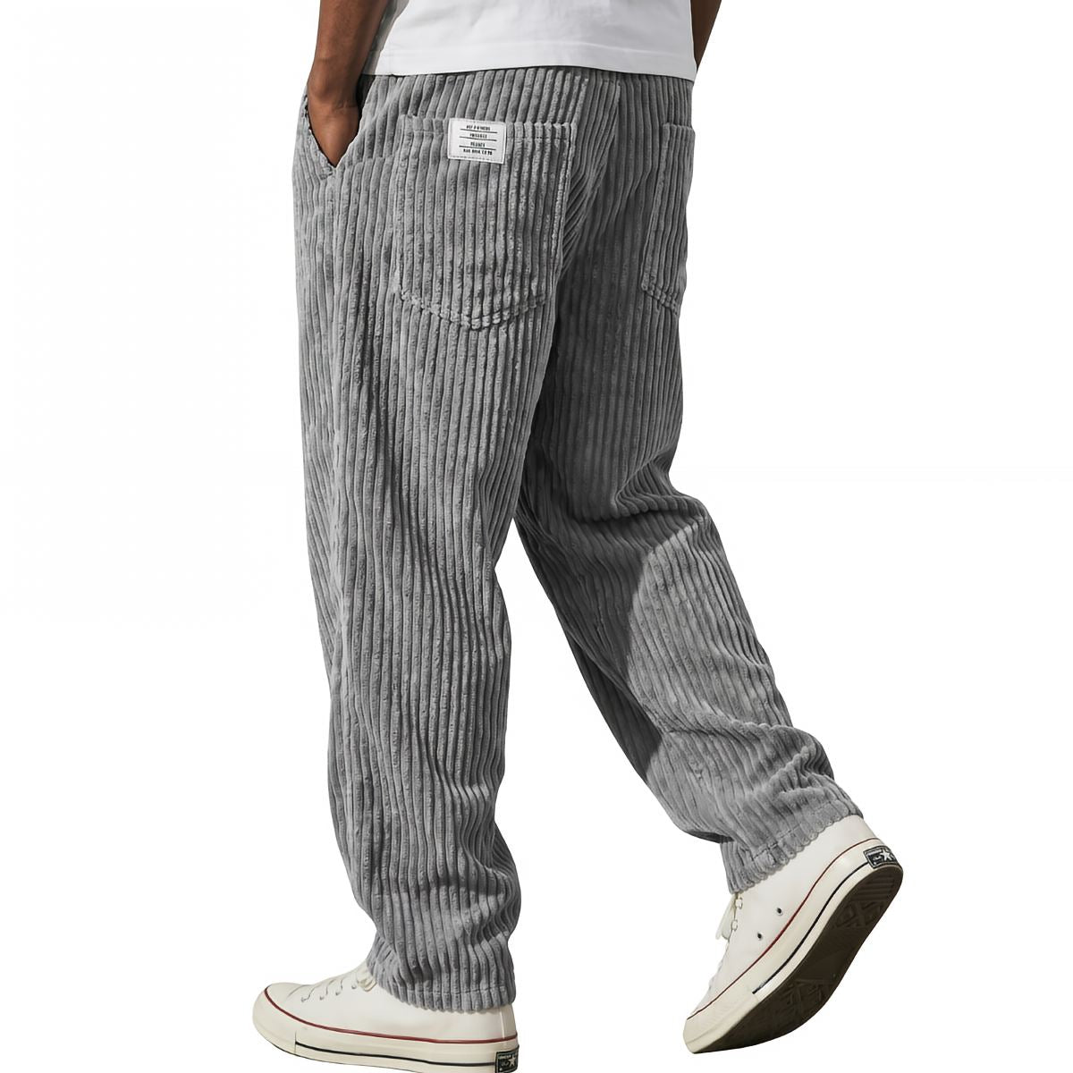 ROUSSEL PARIS | Pantalon en velours côtelé pour homme, taille élastique