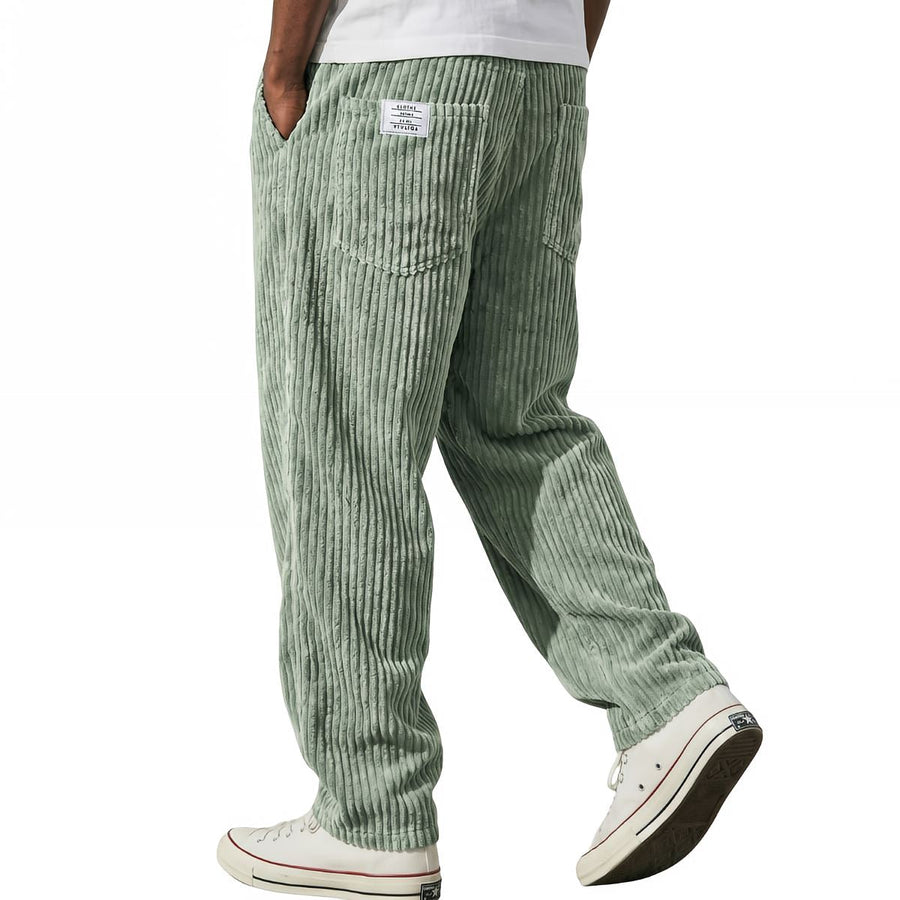 ROUSSEL PARIS | Pantalon en velours côtelé pour homme, taille élastique