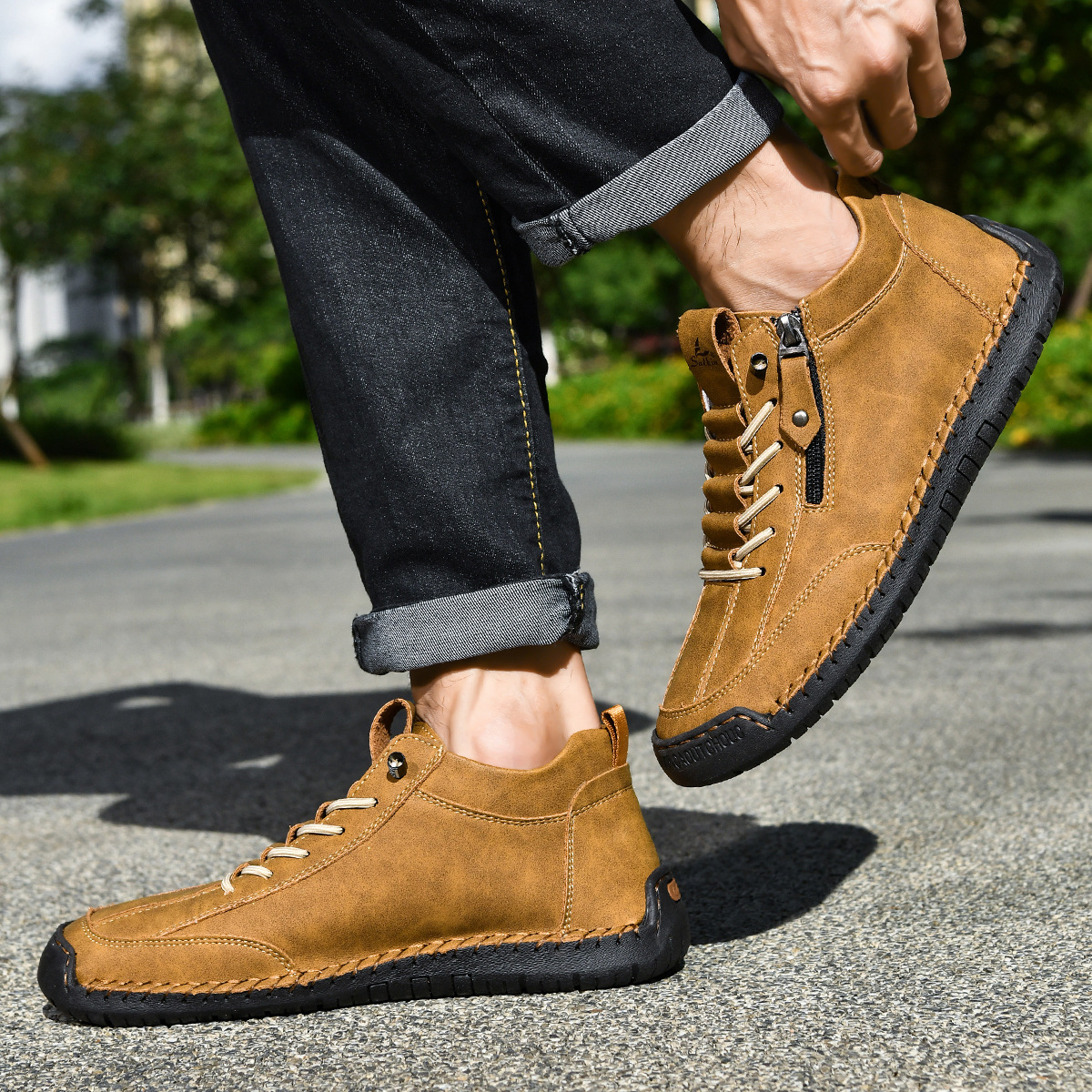 ROUSSEL PARIS | CHAUSSURES EN NABUK AVEC ZIP POUR HOMME