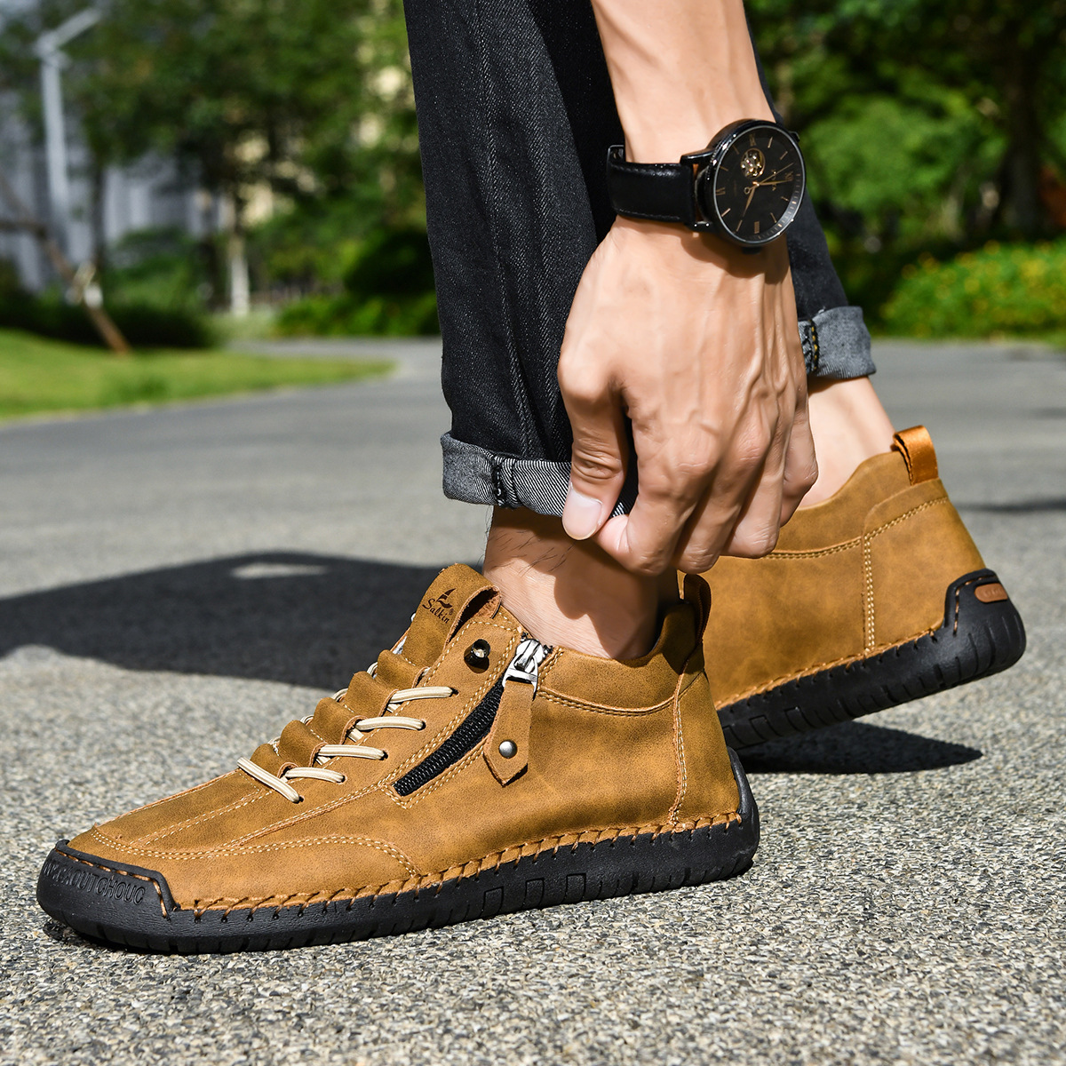 ROUSSEL PARIS | CHAUSSURES EN NABUK AVEC ZIP POUR HOMME