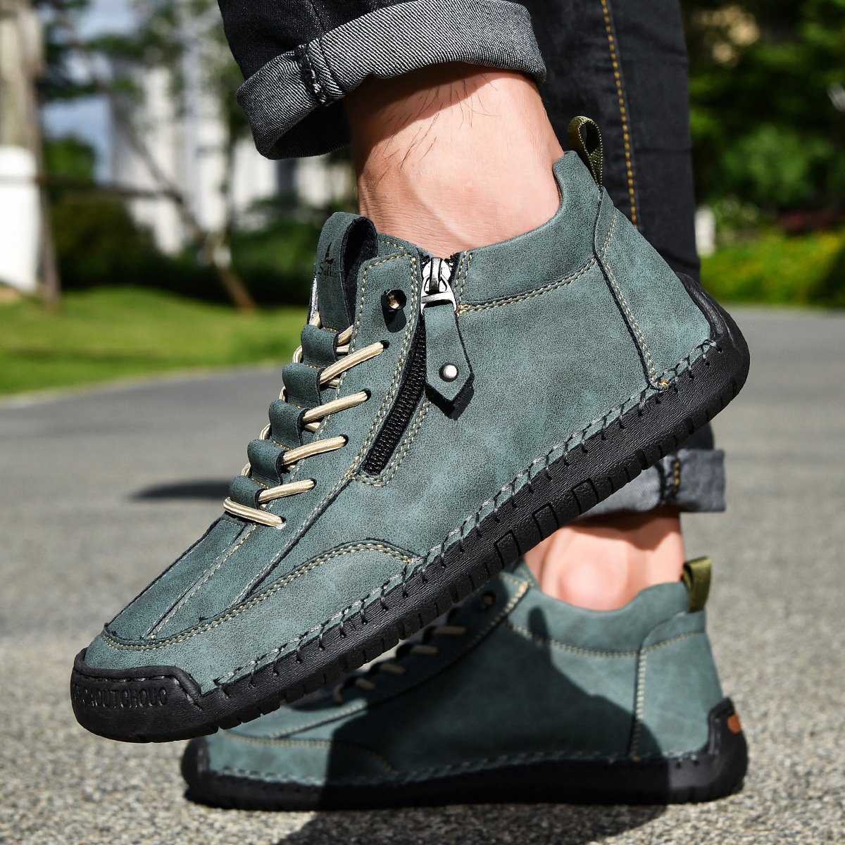 ROUSSEL PARIS | CHAUSSURES EN NABUK AVEC ZIP POUR HOMME