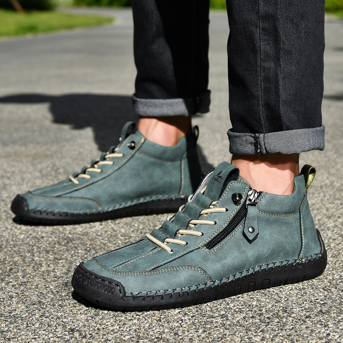 ROUSSEL PARIS | CHAUSSURES EN NABUK AVEC ZIP POUR HOMME