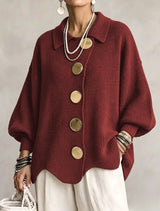 ROUSSEL PARIS | Cardigan Oversize à Col avec Gros Boutons Métalliques