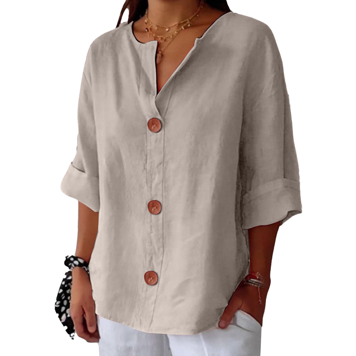 ROUSSEL PARIS | CHEMISE À COL EN V POUR FEMMES