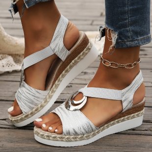 ROUSSEL PARIS | SANDALES CLASSIQUES À TALON COMPENSÉ POUR FEMMES