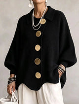 ROUSSEL PARIS | Cardigan Oversize à Col avec Gros Boutons Métalliques