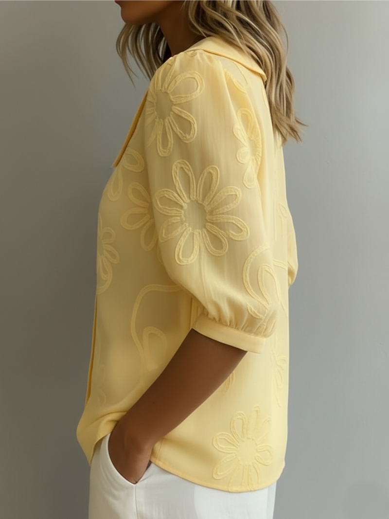 ROUSSEL PARIS | BLOUSE FLORALE COL ROND POUR FEMMES