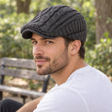 ROUSSEL PARIS | Bonnet plat homme en maille torsadée