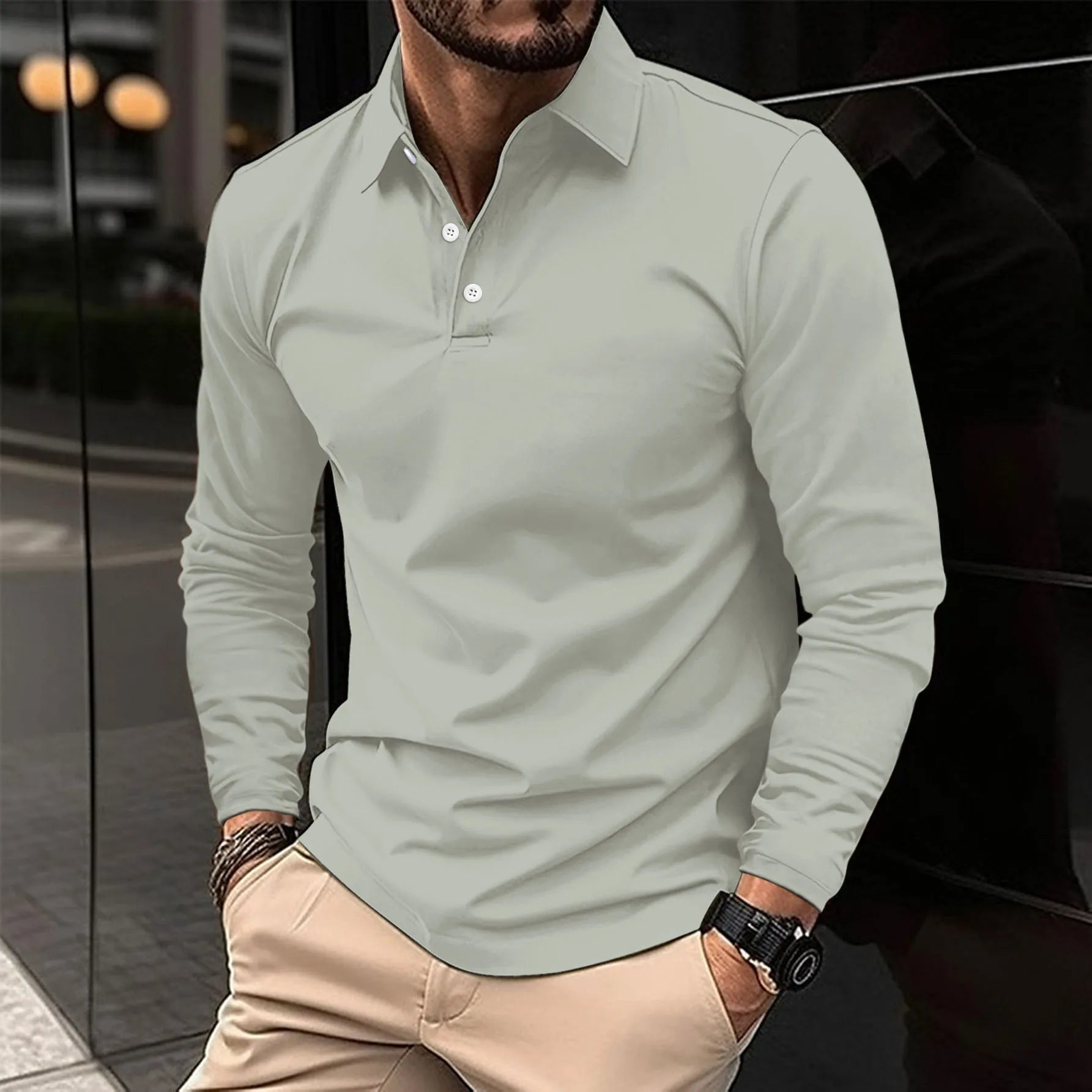 LAURENT MONACO | POLO CLASSICA À MANCHES LONGUES POUR HOMME