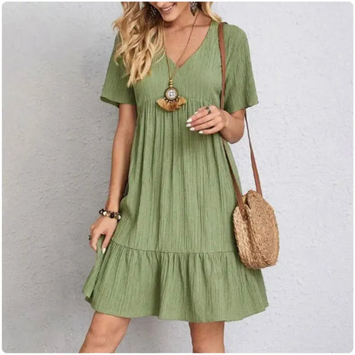 ROUSSEL PARIS | ROBE D'ÉTÉ ÉLÉGANTE À MANCHES COURTES POUR FEMME