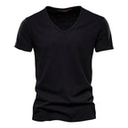 LAURENT MONACO | T-SHIRT COL V EN COTON POUR HOMME