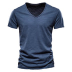 LAURENT MONACO | T-SHIRT COL V EN COTON POUR HOMME