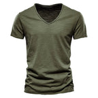 LAURENT MONACO | T-SHIRT COL V EN COTON POUR HOMME