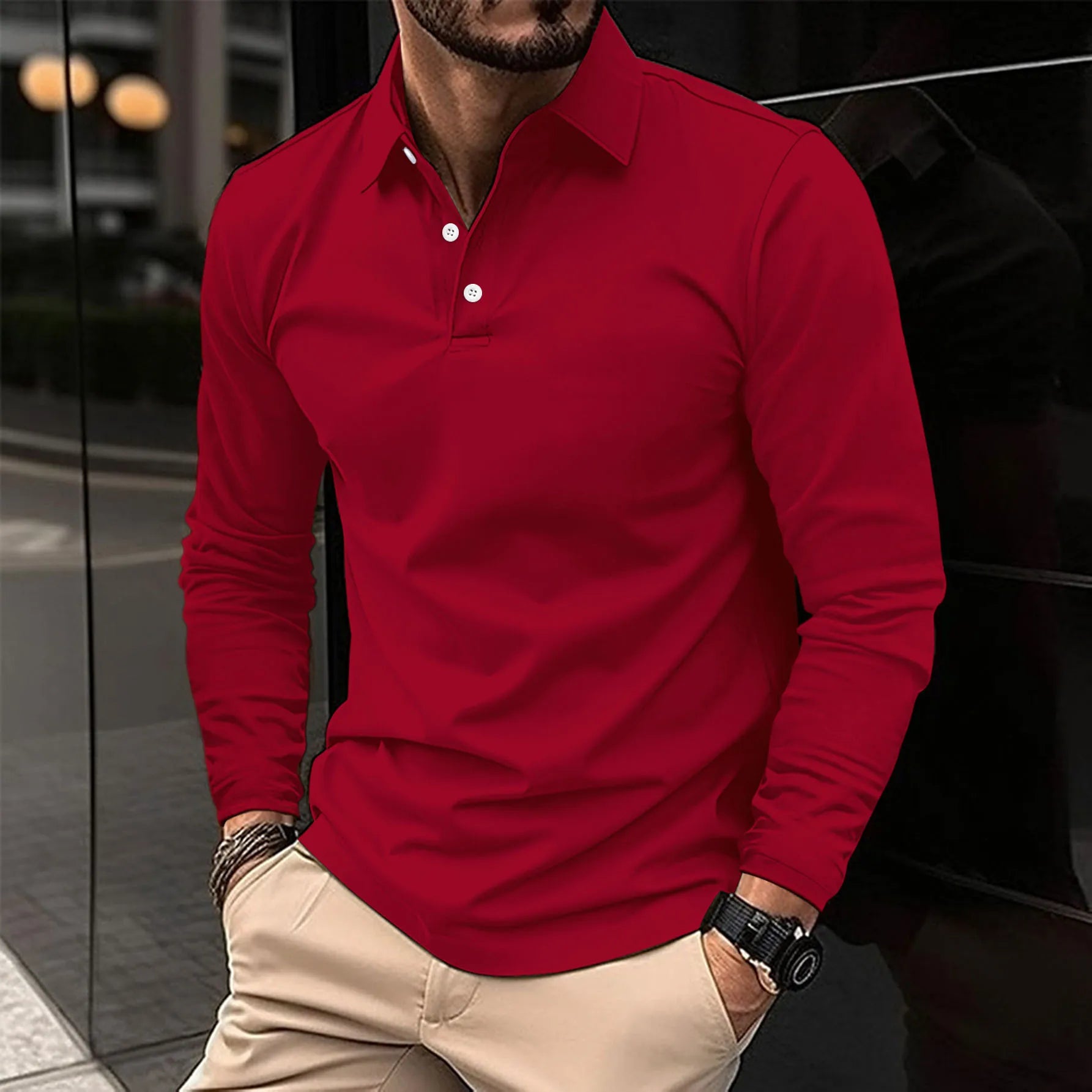 LAURENT MONACO | POLO CLASSICA À MANCHES LONGUES POUR HOMME