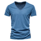LAURENT MONACO | T-SHIRT COL V EN COTON POUR HOMME
