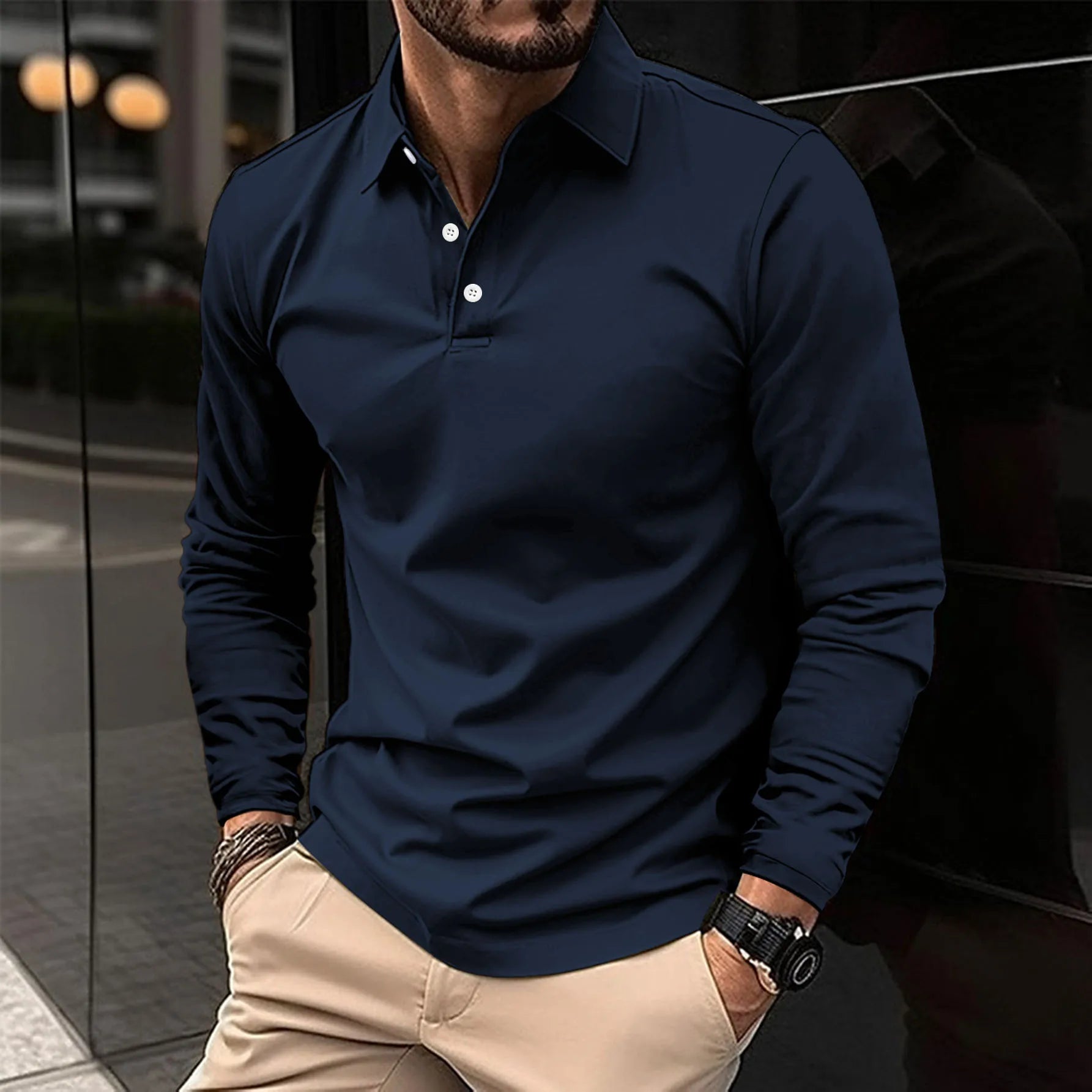 LAURENT MONACO | POLO CLASSICA À MANCHES LONGUES POUR HOMME