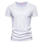 LAURENT MONACO | T-SHIRT COL V EN COTON POUR HOMME