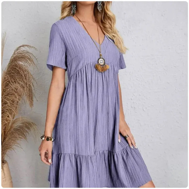 ROUSSEL PARIS | ROBE D'ÉTÉ ÉLÉGANTE À MANCHES COURTES POUR FEMME