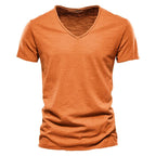 LAURENT MONACO | T-SHIRT COL V EN COTON POUR HOMME