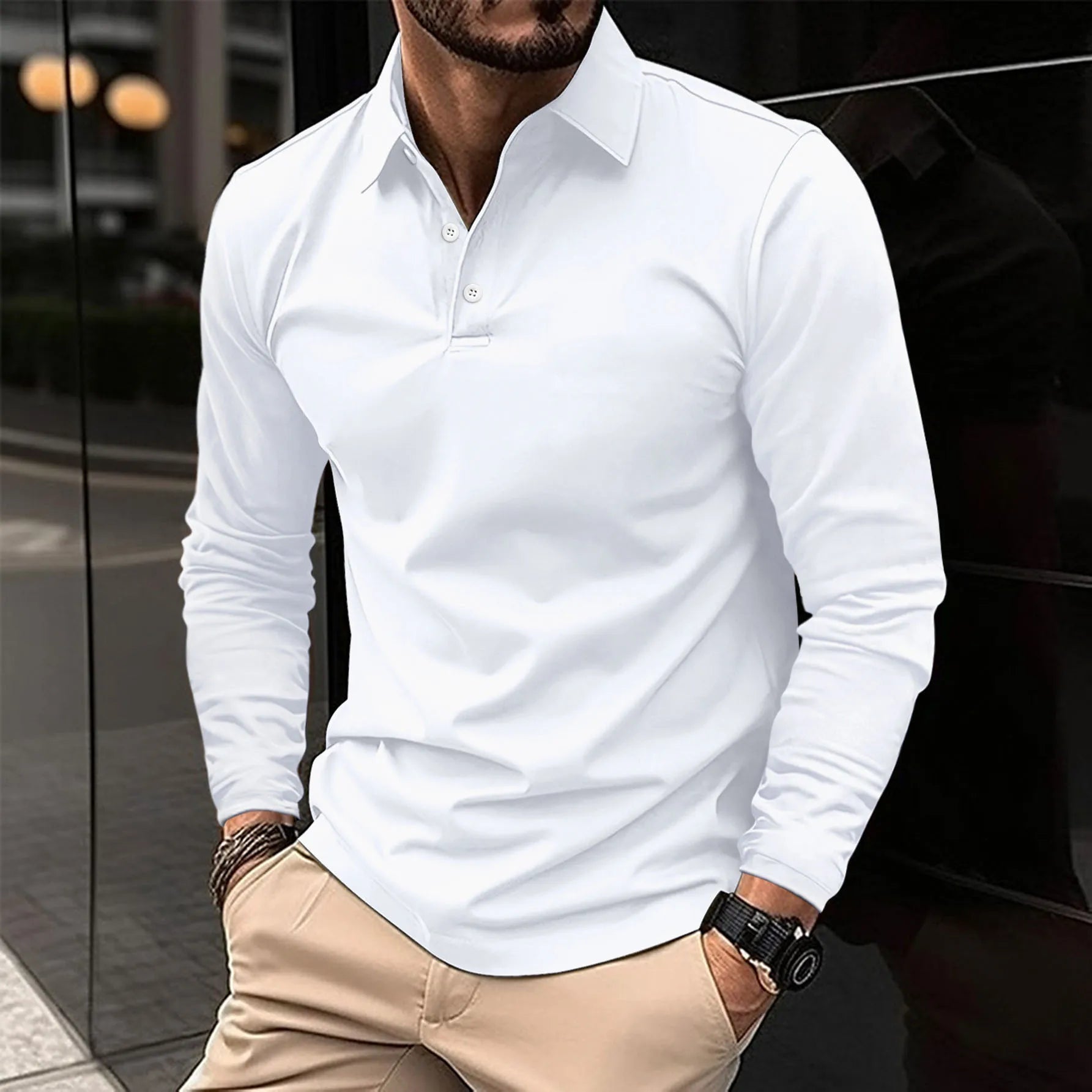LAURENT MONACO | POLO CLASSICA À MANCHES LONGUES POUR HOMME
