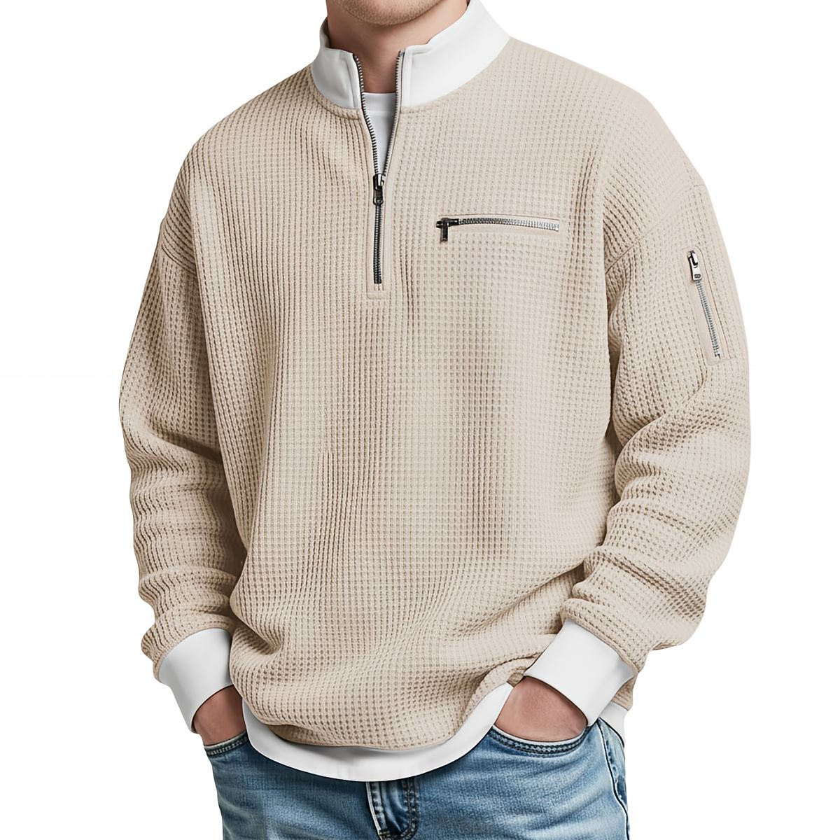 ROUSSEL PARIS | Pull en maille gaufré à demi-zip