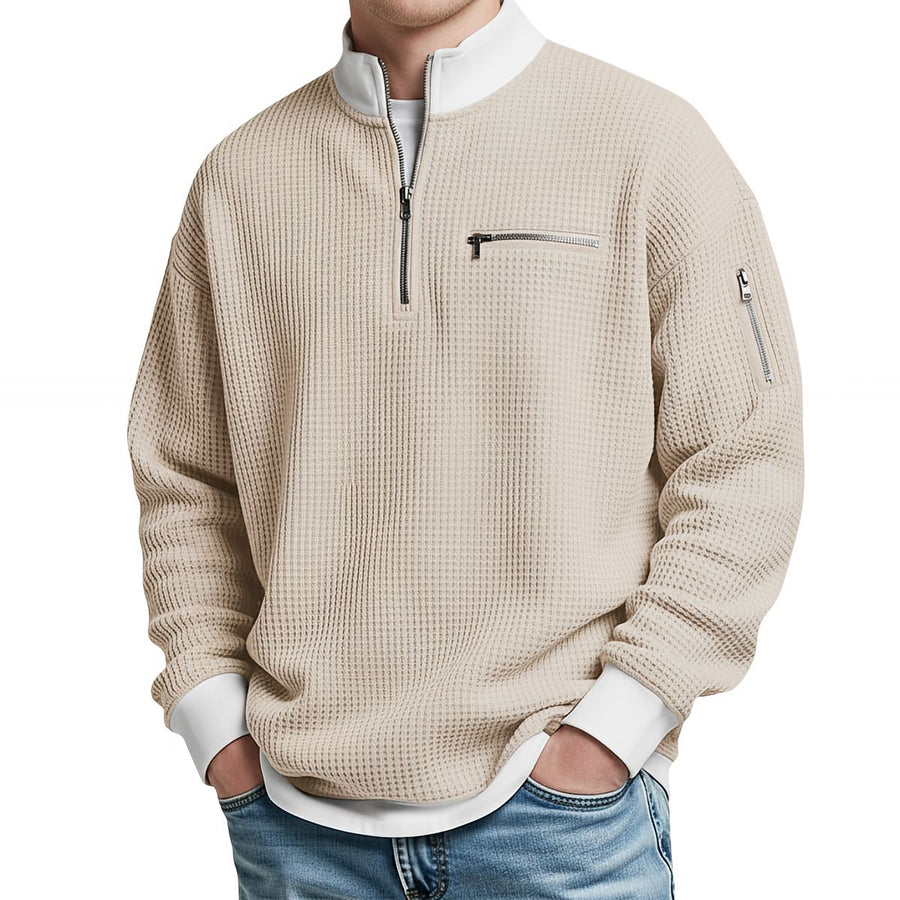 ROUSSEL PARIS | Pull en maille gaufré à demi-zip