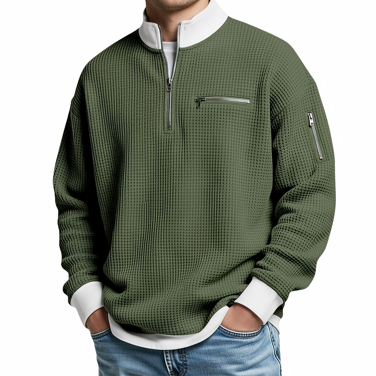 ROUSSEL PARIS | Pull en maille gaufré à demi-zip