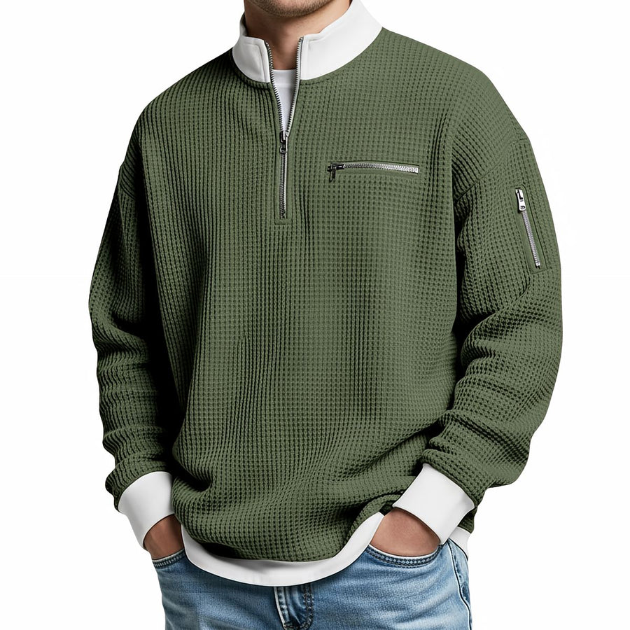 ROUSSEL PARIS | Pull en maille gaufré à demi-zip