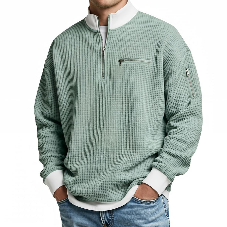 ROUSSEL PARIS | Pull en maille gaufré à demi-zip