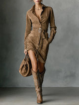 ROUSSEL PARIS | Robe Midi en Daim
