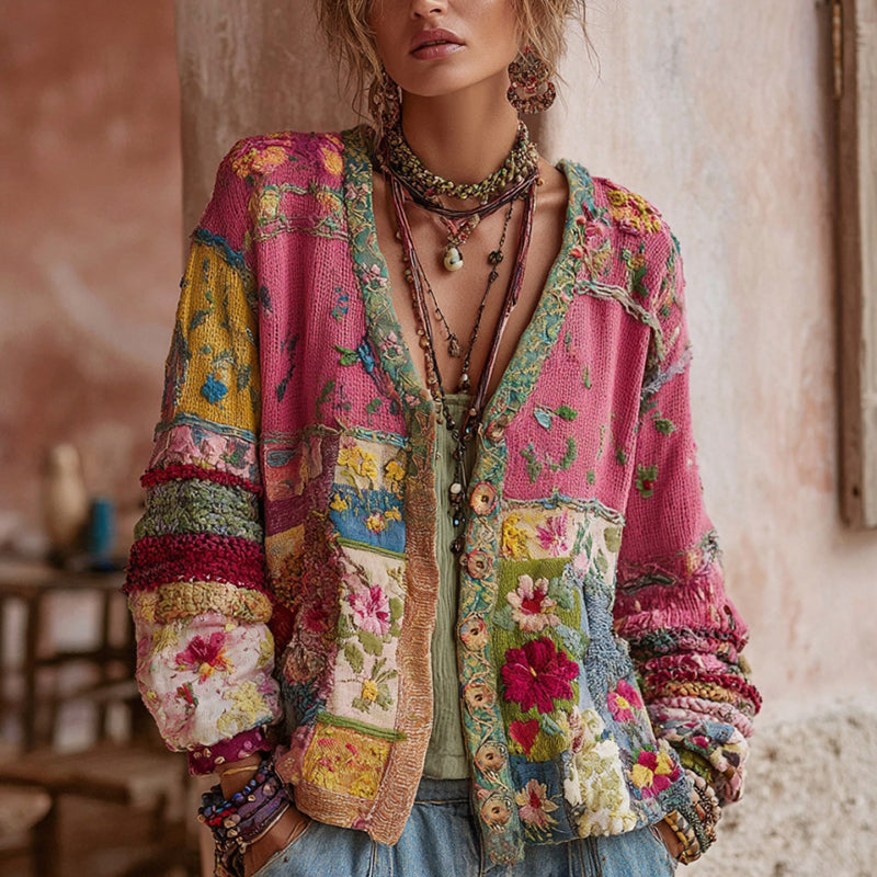 ROUSSEL PARIS | GILET EN PATCHWORK FLORAL POUR FEMMES