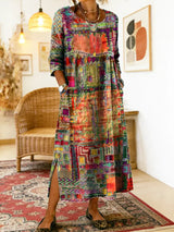 ROUSSEL PARIS | Robe en Denim avec Patchwork Ethnique