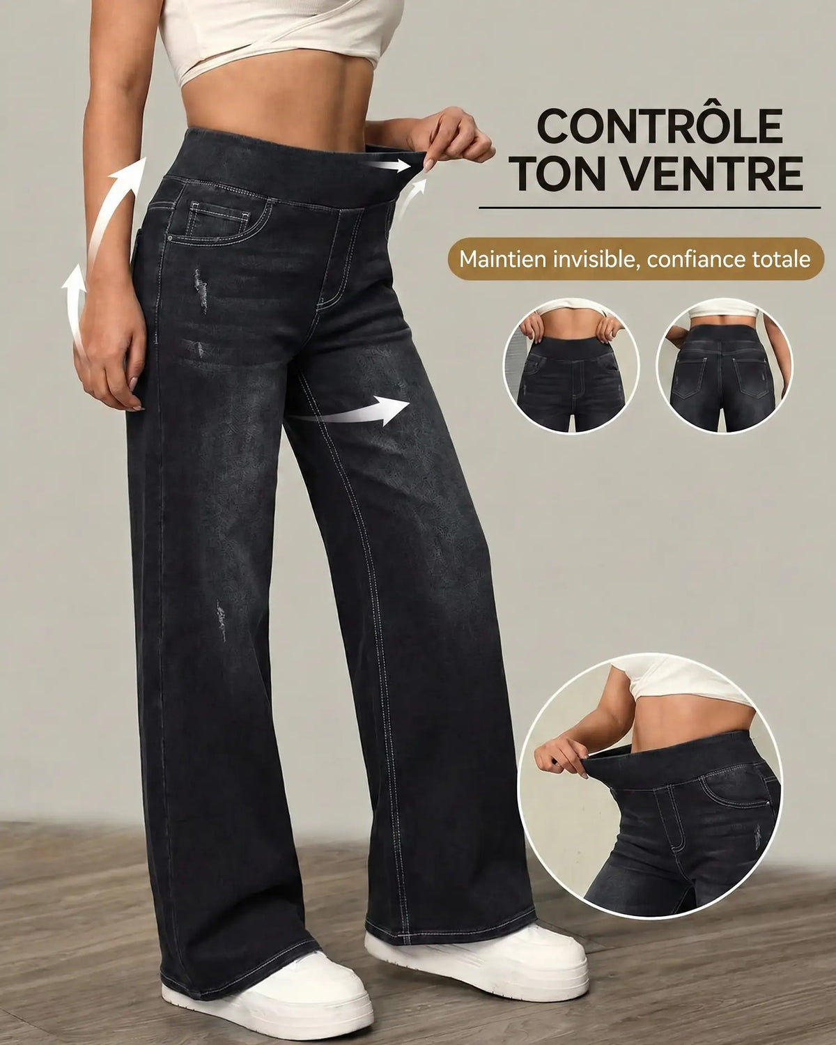 Pantalon Roussel Paris taille haute, maintien du ventre invisible et confortable