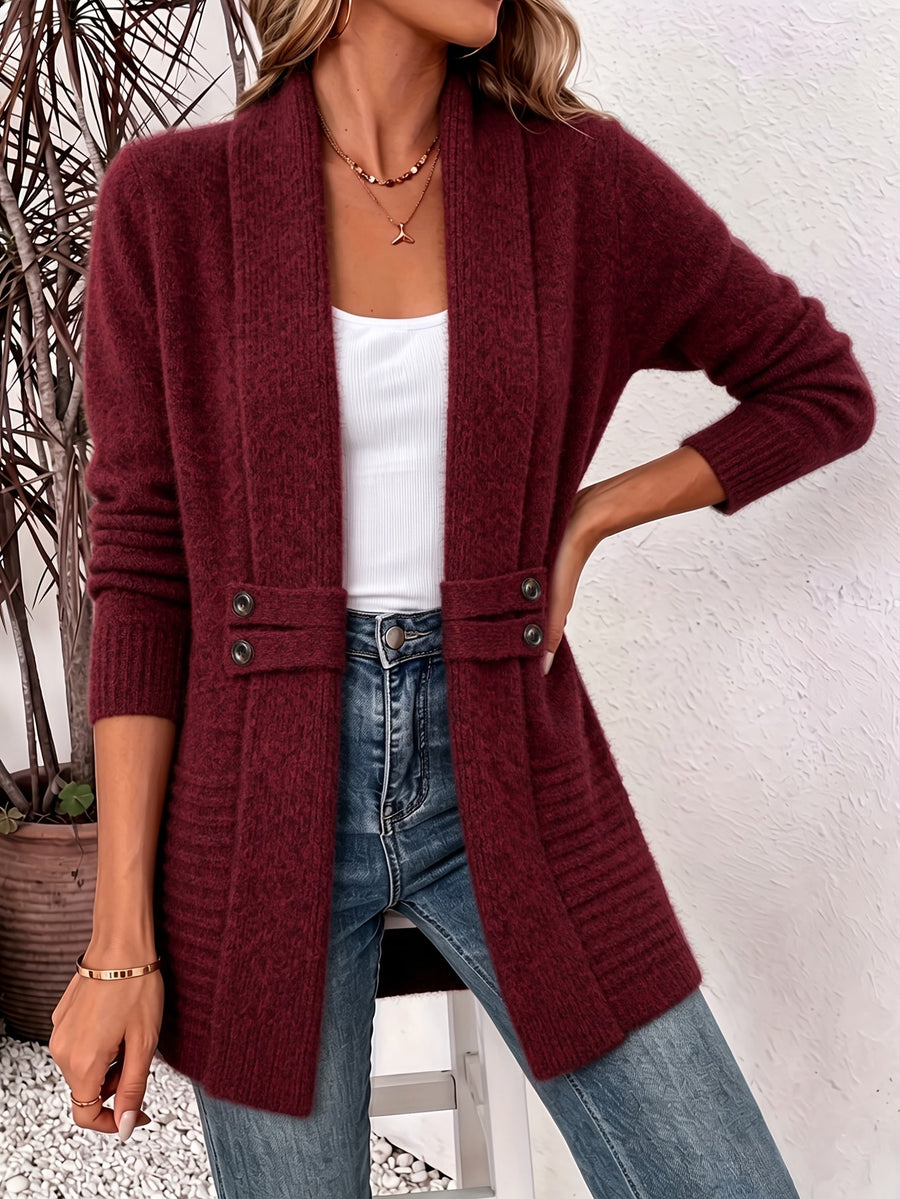 ROUSSEL PARIS | Cardigan Femme Élégant - Devant Ouvert & Taille Cintrée