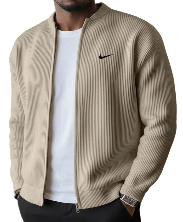 ROUSSEL PARIS | Veste Zippée Côtelée Homme, Col Montant Stretch