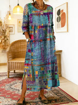 ROUSSEL PARIS | Robe en Denim avec Patchwork Ethnique