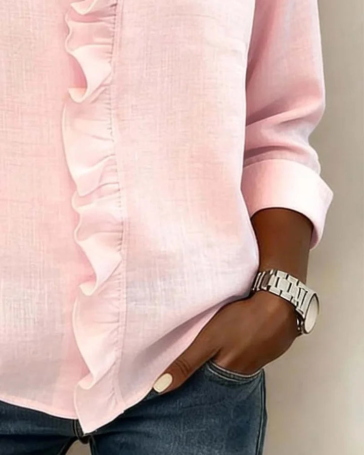 ROUSSEL PARIS | BLOUSE À COL VOLANTÉ EN V POUR FEMMES