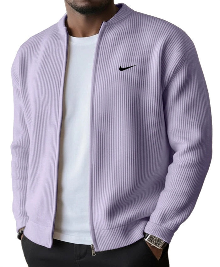 ROUSSEL PARIS | Veste Zippée Côtelée Homme, Col Montant Stretch
