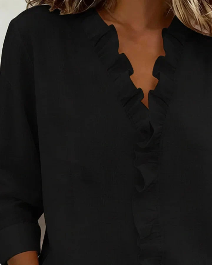 ROUSSEL PARIS | BLOUSE À COL VOLANTÉ EN V POUR FEMMES