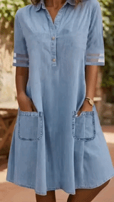 ROUSSEL PARIS | Robe Chemisier Effet Denim Amincissant Ventre